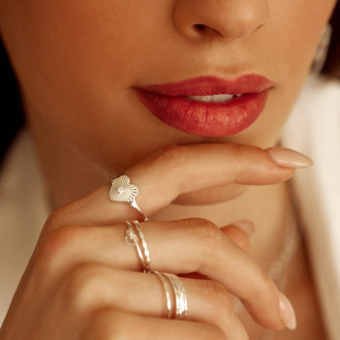 Sunburst Heart Ring