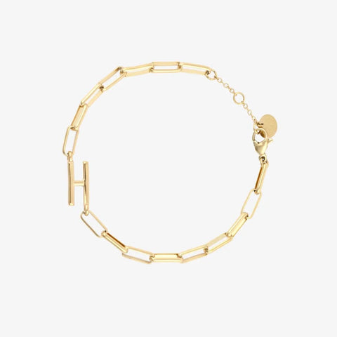 Initial Paperclip Chain Bracelet