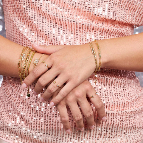 Pavé Initial Chain Bracelet