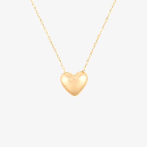 Puffy Heart Bead Pendant Necklace