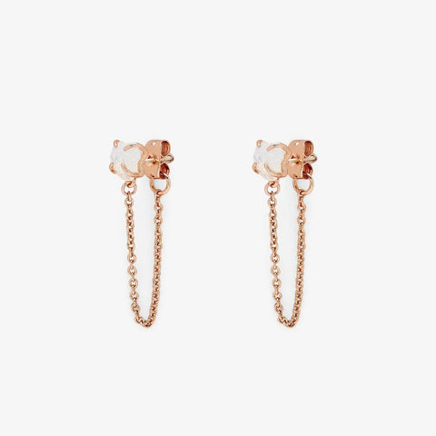 Raw Gem Chain Wrap Earrings