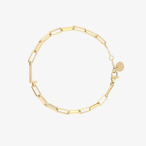 Initial Paperclip Chain Bracelet