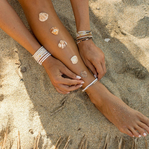 Black & White Seascape Stretch Anklet