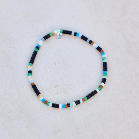 Men's Mixed Seed Bead Stretch Anklet